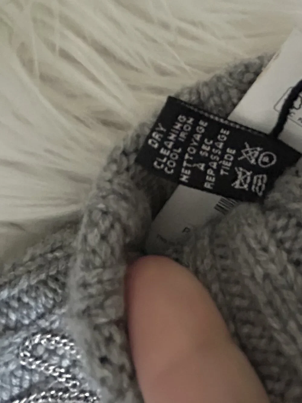 Chanel Cashmere Fingerless Chain Link CC Gloves Gray